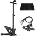Steppers for Exercise at Home,Mini Stair Stepper with Handlebar and Resistance Bands,Stair Step Workout Machine,Total Body Cardio Equipment, Optional Twist Motion,Non-Slip Pedals – 300 LB Max Weight