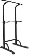 Power Tower Workout Dip Station Pull Up Bar, Height Adjustable Multi-Function Dip Stand for Home Gym Strength Training Fitness Equipment