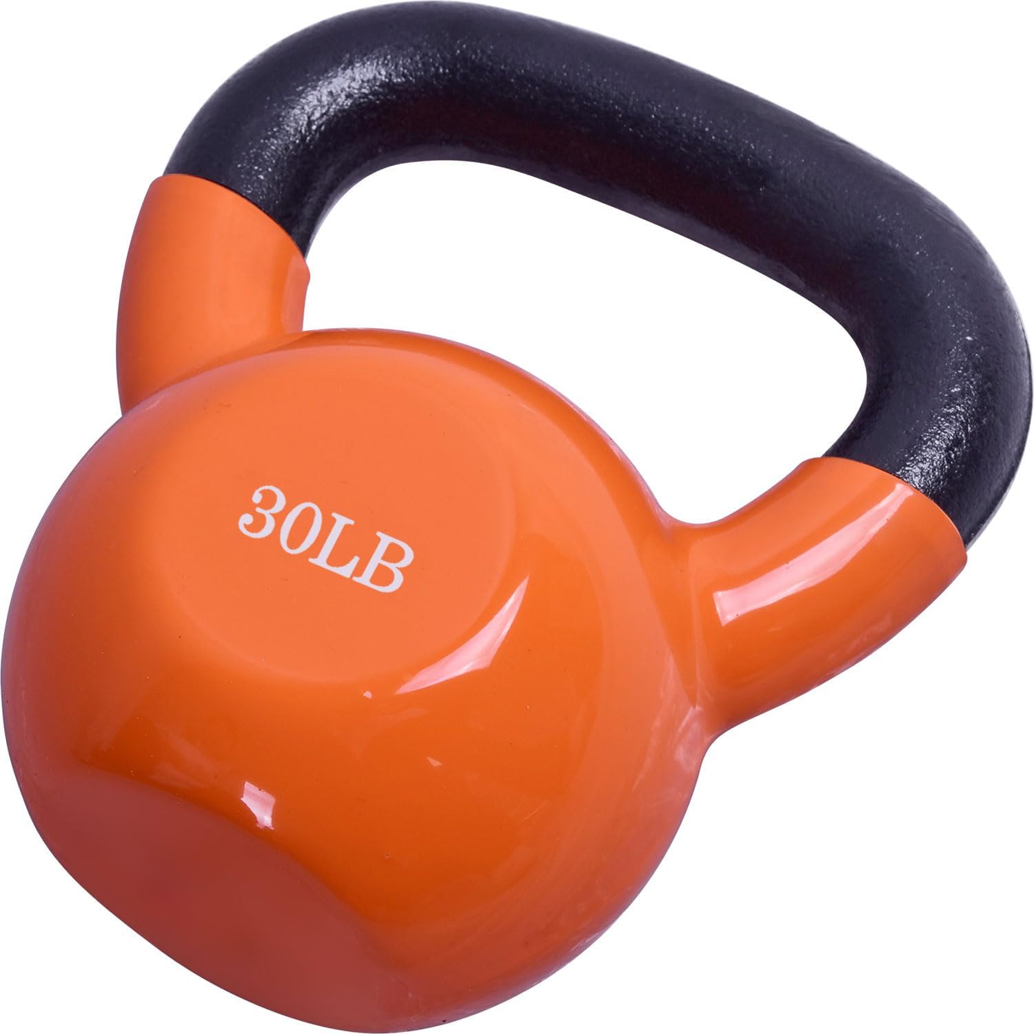 Kettlebell Iron Sand Filled Weights for Women and Men, Orange Kettlebells with Smooth PP Material Surface and Non-slip Handle, Multiple Sizes and Weights