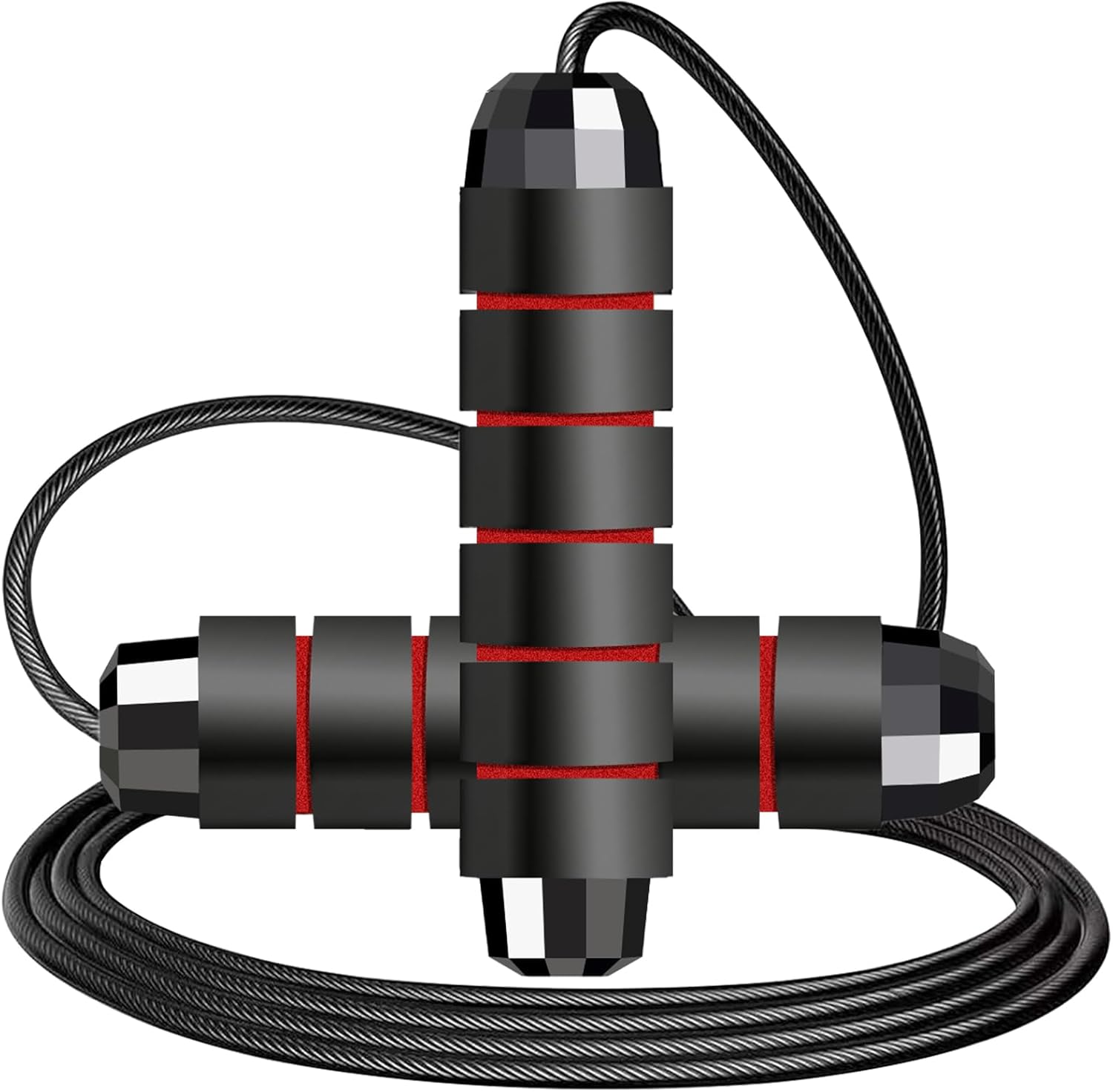 Jump Rope,Adjustable Skipping Rope with Soft Foam Handles, Tangle-Free Rapid Speed Jumping Rope with Ball Bearings for Women, Men, and Kids Aerobic Exercise