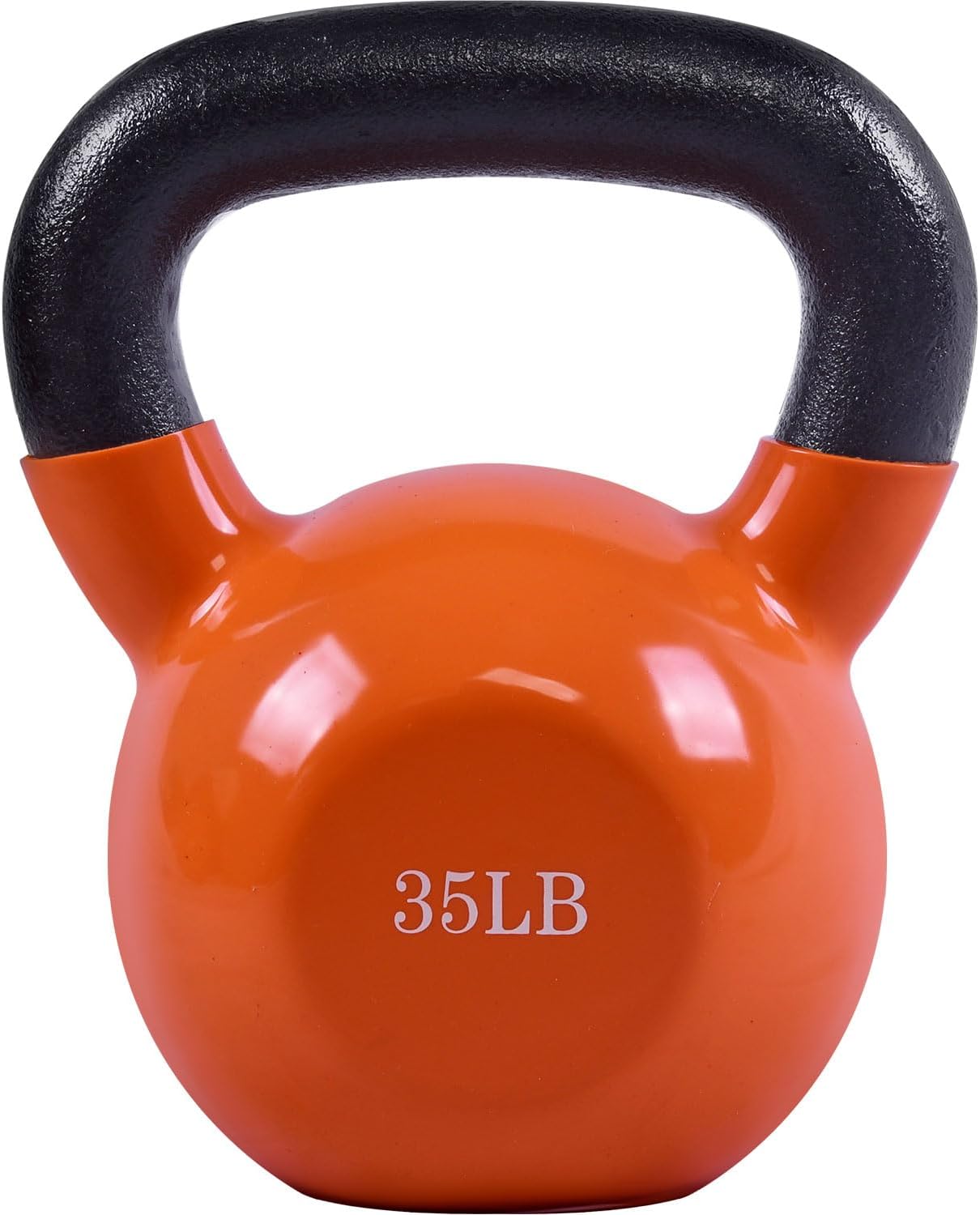 Kettlebell Iron Sand Filled Weights for Women and Men, Orange Kettlebells with Smooth PP Material Surface and Non-slip Handle, Multiple Sizes and Weights