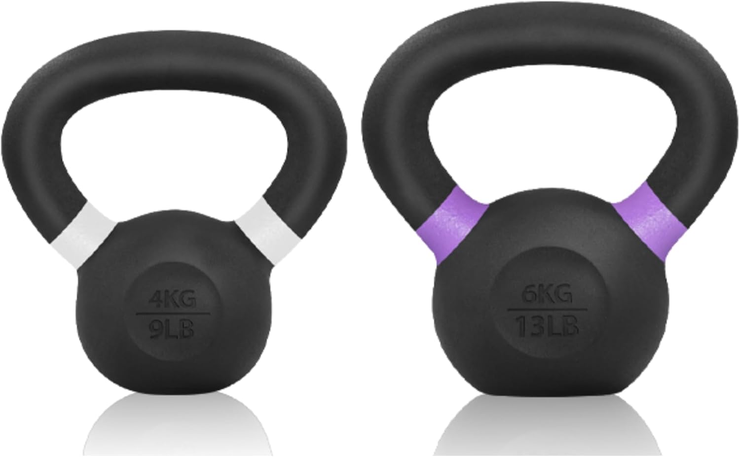 Kettlebell Cast iron/Powder Coated Kettlebell Bundle 9LB+13LB - Easy Grip Handle for Strength Training, Home Gym