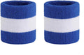 Wristband Sweatbands for Men and Women - Athletic Cotton Terry Cloth Wrist Bands Sport Sweat Band for Basketball, Tennis, Football, Baseball, Running, Gym (1 Pair)