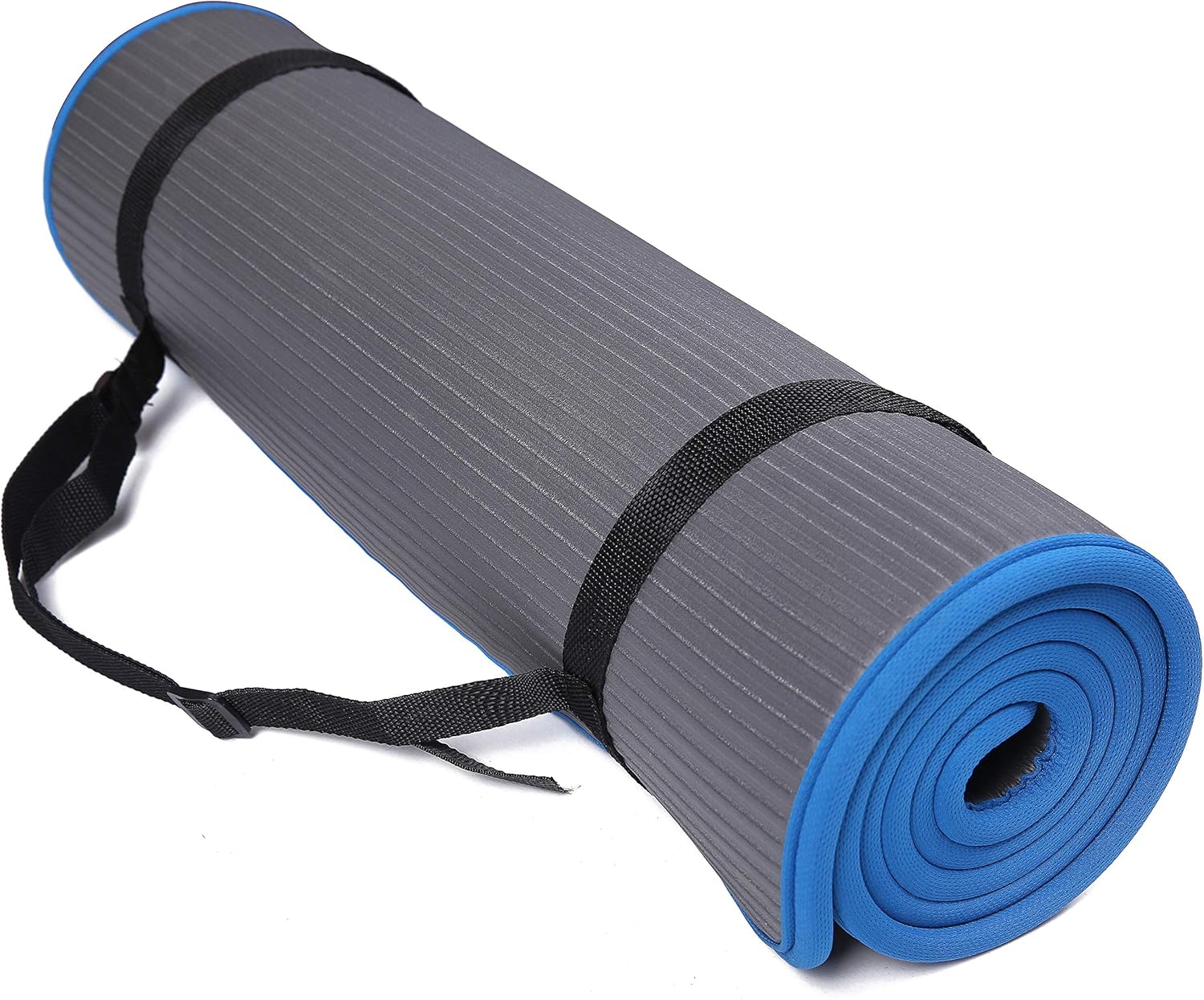 All-Purpose 2/5-Inch (10mm) Extra Thick High Density Anti-Slip Exercise Pilates Yoga Mat with Carrying Strap, Multiple Colors